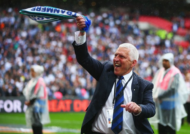 Mark Palios showing the way in Tranmere